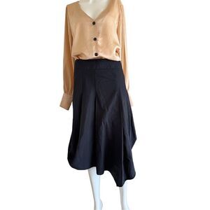 Ronen Chen women’s small designer black asymmetrical parachute skirt goth